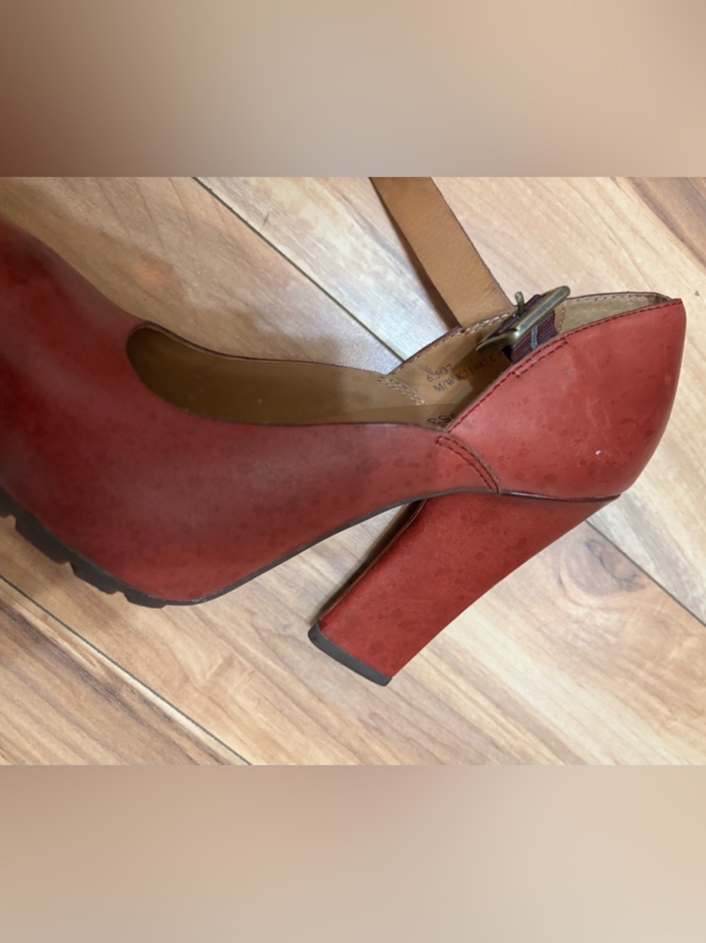 Kork-Ease prisella Red Mary Jane Block Heel Pumps 6 - Picture 6 of 10